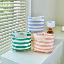 1 Pair Retro Striped Inflatable Swim Arm Bands, Rollup Strap, Buoyancy Equipment For Beach, Lake, Pool & Outdoor Activities, Vintage Design, Fun Swimming Gear, Comfortable Wear, Lightweight Buoyancy, Rolling Strap With Float - Multicolor - View 2