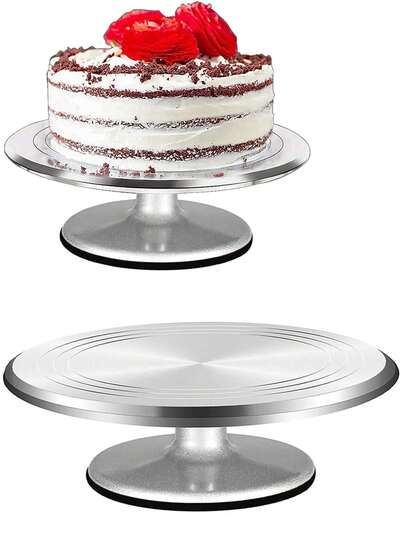 1 szt. Biały obrotowy talerz do ciasta, odpowiedni do dekoracji ciast, babeczek, ciasteczek, wypieków cukierniczych i majsterkowania. Płynnie się obraca, zapewniając łatwą i wydajną obsługę.