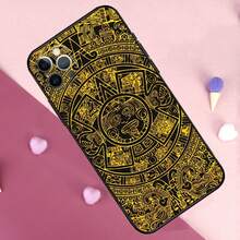 Funda de teléfono con diseño de calendario maya y piedra nativa compatible con iPhone 13, 14, 15, 16 Pro Max Plus, 11, 12 Pro Max, 7, 8, X, XS, XR, 12, 13 Mini, así como con Galaxy S17, S17 Pro y S17 Pro Max - A855 - Ver 10