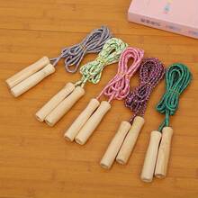 3pcs/Set Colorful Wooden Handle Jump Rope - Random 3pcs Jump Rope - Multifunctional Fitness Training Tool, Suitable For Speed And Endurance Training, Multi-Person Use