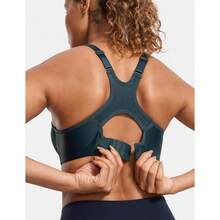 SYROKAN Women's Full Support High Impact Racerback Lightly Lined Underwire Sports Bra - Rừng xanh đậm - Xem 3