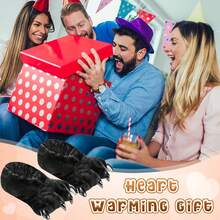 Soft Unisex Claw Slippers 55-11 Size Funny Animal Paw Home Warm Shoes For Winter Halloween Christmas GiftsChristmas - 黑色 - 查看 5