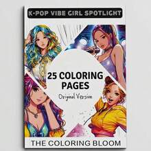 Livre de coloriage Anime K-Pop, papier épais anti-bavure, illustrations de personnages vibrantes, expérience de coloriage relaxante pour adultes, excellent cadeau pour la Saint-Valentin, Noël, fans de K-Pop - Multicolore - Voir 6