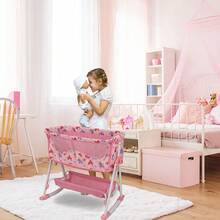 Anivia Brand Doll Rocking Cradle, Suitable For Children 3+ Years Old, Fits 11-18 Inch Dolls, Adjustable Rocking & Fixed Modes, 3 Height Settings, Ideal For Children's Holidays, Christmas Gifts And Birthday Presents - Pink - View 8