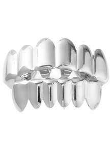 1 Set Classic Punk Six-Tooth Smooth Fang Grillz, Funny Accessory For Halloween, Unisex