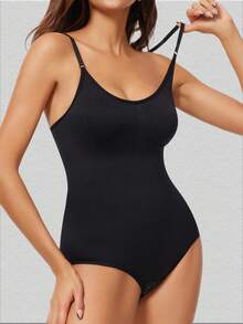 Women's Postpartum Shapewear Bodysuit, Tummy Control, Postpartum Recovery Belly Wrap - Black - View 6