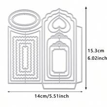 1 Khuôn cắt kim loại thiết kế phong bì ren, thích hợp cho việc tự làm sổ lưu niệm, thiệp giấy, thiệp chúc mừng, album và đồ trang trí nhà cửa - Bạc - Xem 2