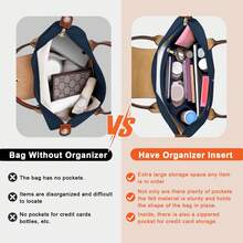 Túi đựng đồ Le Pliage, Túi đựng đồ dài cao cấp bằng nỉ Champ dành cho nữ với 9 ngăn. - Màu xanh hải quân - Xem 6