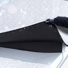 Winter Car Anti-Snow Protector! Thick Anti-Freeze Magnetic Front Windshield Cover, Easily Withstand Ice, Snow And Frost, Let Your Car Start And Go Immediately - Black - View 6