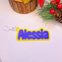 1 PC Customizable Personalized Name Keychain, Backpack Bottle Bag Tag, Lunch Box Label, Acrylic Custom Keychain, Vintage Tag, Durable, Versatile, Suitable For Birthday Party, Paving Sports Team Anniversary Sign, Best Gift For Family, Friends, Gift Box Display,Durable,Colorful,Cute,Adorable,Funny,Kawaii,Y2K,Stylish,Unisex,Casual,Custom,Personalized,Unique,Customized,Ideal Gifts For Him,Ideal Gifts For Her,Her,Boyfriend,Girlfriend,Family,Friends,Customized Keychains & Accessories - White Keychain + Hanging Ring - View 30