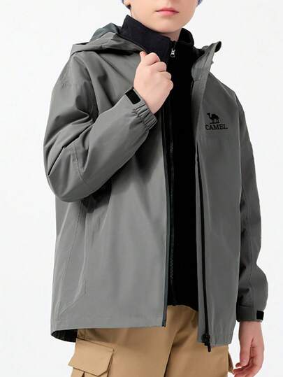 CAMEL CROWN Children's 3-In-1 Detachable Outdoor Windproof Waterproof Warm Jacket For Boys And Girls Mountaineering