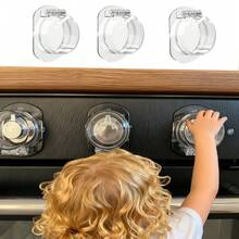 TWO DADS 1/2/3个装大号炉灶旋钮盖，安全双钥匙设计，升级通用尺寸燃气旋钮盖，直径52 x 45毫米，最小旋钮间距63毫米。