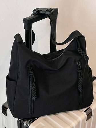 高品质大容量斜挎包，女士新款包包，纯色百搭，学院风休闲包