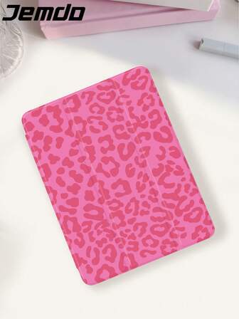1 pieza Funda protectora para tableta con estampado de leopardo rosa, compatible con iPad 10.2" (A16), compatible con iPad 11" 11th Gen 2025, compatible con iPad 8th/9th/10th Gen, compatible con iPad Air 4th 10.9", con ranura para lápiz, anti-caída, soporte de suspensión/activación, compatible con Samsung y compatible con iPad