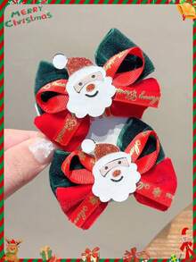 4个装女士春季新款水钻缎面蝴蝶结高端时尚弹力发夹，简约日常发饰【无卡包装】，爪夹，发夹，发卡 - 彩色 - 查看 7