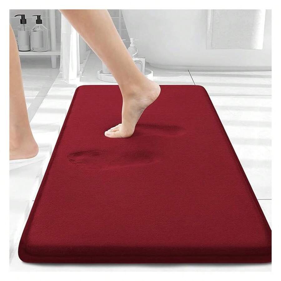 Memory Foam Bath Mat 30x20, Extra Soft And Absorbent Bathroom Mats, Non Slip Washable Carpet For Floor, Shower And Tub, - 多色73 - 查看 1