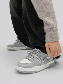 Lightweight & Breathable Low-Top Casual Chunky Sneakers, Versatile For Men - 白灰 - 查看 10