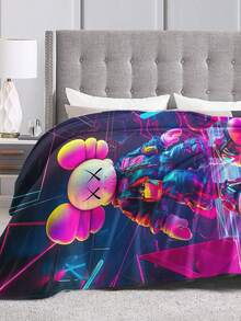 Kawss Kawaii Kaw  Blanket Flannel Blanket, Super Comfortable Winter Warm Blanket Summer Air Conditioning Blanket, Soft And Light Bed Sofa Decoration, Not Easy To Shed, - 黑色 - 查看 6