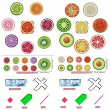8 Stücke/Set DIY Früchte Diamant Malerei Untersetzer mit Halter - Spezielle Form Kristall Strass Diamant Kunst Untersetzer für Getränke, künstliches Holz Getränkeuntersetzer Basteleien, Tee Wasser Matte für Zuhause Küche Esszimmer, Büro, Café, Restaurant Tischdekoration, entspannendes Hobby für Anfänger, geeignet für Hochzeit, Geburtstag, Weihnachten, Silvester Festival und Feiertagsparty Dekoration - Verschiedenfarbig - Übersicht 4