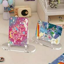 1个桌面徽章/卡片展示架，单个亚克力透明支架，适用于装饰性硬币、奖章、奖牌 - 無色 - 查看 2