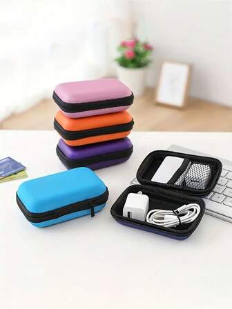 1个便携式迷你收纳包，可整理手机充电器、数据线、拉链钱包、USB充电器、耳机、移动硬盘、耳机盒、移动电源、充电器收纳盒，适合学校/大学使用，也可作为数据线收纳包、电子产品收纳包，适用于存放数据线、耳机、充电器、首饰等，是圣诞礼物、返校礼物和新年礼物的理想之选。