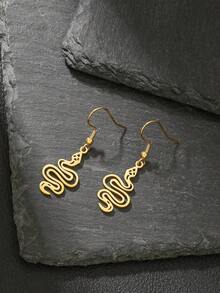 一对不锈钢动物蝴蝶蛇日月吊坠耳环，适合家人、朋友、聚会、日常佩戴、礼物 - 彩色 - 查看 20