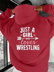 Sudadera con capucha de talla para hombres - JUST A GIRL WHO LOVES WRESTLING, suéter con patrón, ropa de fan de lucha libre verde oscuro, ajuste holgado con impresión en la espalda, camiseta de lucha libre lavable aáquina JPH-9, ropa para entusiastas del deporte, ropa llamativa y audaz, suéter cómodo, talla - Negro - Ver 9