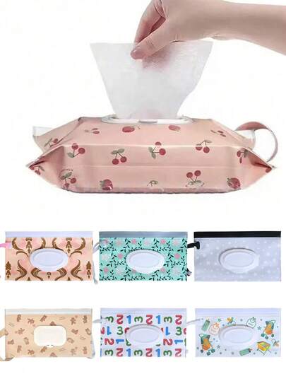 1 pieza/2 piezas Bolsa portátil para toallitas húmedas, Estuche para transportar toallitas húmedas para bebés con tapa abatible, Dispensador resellable de toallitas húmedas para llevar