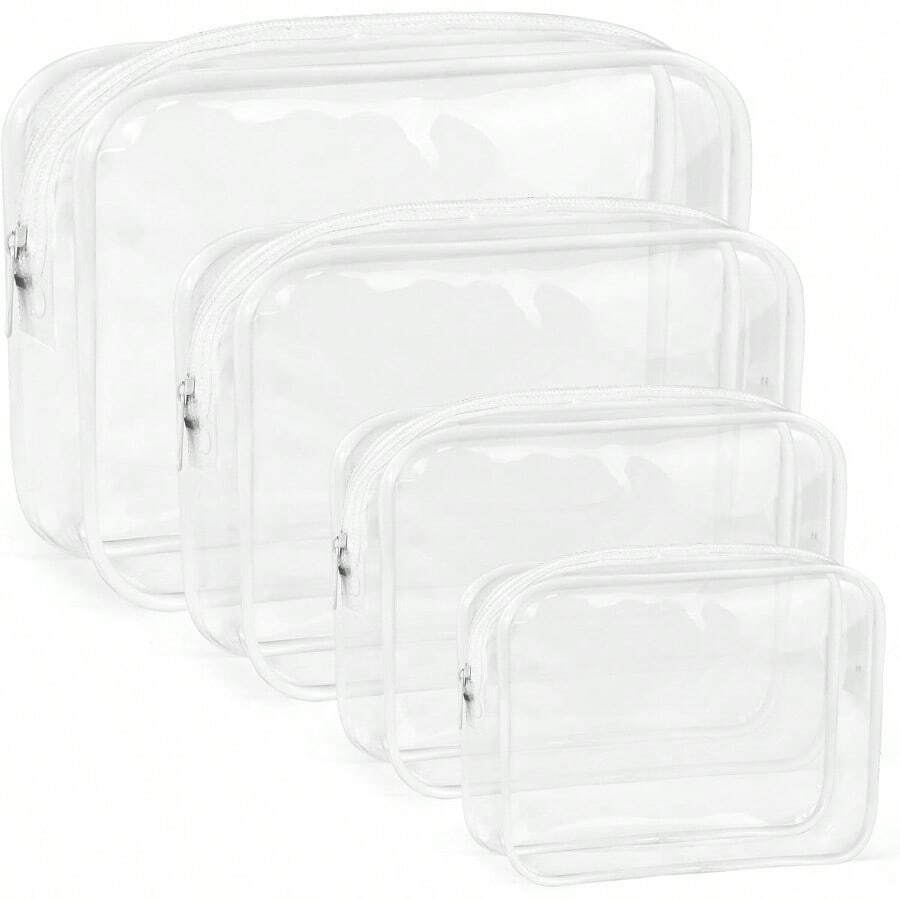 GSYY Clear Makeup Bags Plastic Cosmetic Bag TAS Tetry Bag For Travelling PVC Clear Pouch Organizer Bag For Wen 4 Wh Multisize - 白色 - 查看 1
