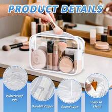 GSYY Clear Makeup Bags Plastic Cosmetic Bag TAS Tetry Bag For Travelling PVC Clear Pouch Organizer Bag For Wen 4 Wh Multisize - 白色 - 查看 3