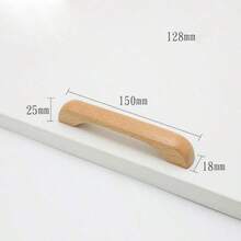 1pc Kitchen Cabinet Handle Drawer Solid Wood Furniture Wooden Door Drawer Knobs Cupboard Handles For Furniture Decorate Pulls - Multicolor - View 3