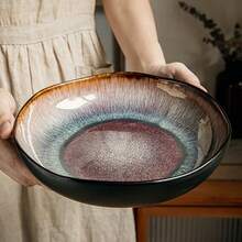 Thickened Ceramic Food Plate, Middle East New Year Serving Dish, Kitchen Restaurant, Microwave Oven, Dishwasher Available Big Bowls, Middle East Festival Tableware