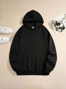 HoodiesWomen's 'NOPE Not Today' Hoodie - Loose Pullover Sweatshirt, Long Sleeve Wide Design, Washable Casual Wear (Black With Pink Letters) - Suitable Daily And Personalized Styling, Comfortable Autumn And WinterLoose And Comfortablehoodies De Mujer - màu đen - Xem 2