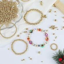 3/4/6/8毫米金色银色光滑圆形珠子套装，CCB圆形隔珠，适用于珠宝制作，DIY手链项链珠宝制作材料，珠宝制作套装 - CCB KIt - 查看 8