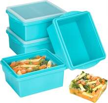 2 Cup Silicone Freezer Trays With Lids, Silicone Soup Freezer Molds - Leakproof, BP A-Free, Stackable, Microwave & Dishwasher , Perfect For Soups, Sauces, Meal Prep, And Baked Goods - 4 Pack--Winter Supplies, Christmas Supplies, Christmas Gifts, Holiday Gifts - mặc định - Xem 9