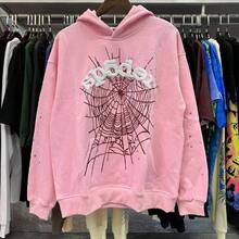 Sweatshirt Spider Web Print Hooded Pullover Sweatshirt Casual Loose New Style - 粉紅色 帽衫 - 查看 12