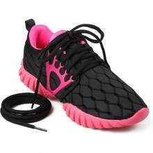 2 Pairs Oval Athletic Shoelaces 30 Colors 1/4 Inch Half Round Shoe Laces Sneakers - 31 Inch(80cm) + Black - View 4