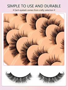 Asiteo 7 Pairs Natural Moisturizing Makeup Effect False Eyelashes, Fluffy Curled, Cartoon Style, Soft & Thick, 3D Faux Mink, Create Natural Makeup, Gift For Women/Girls, Ultra-Lightweight, Long-Lasting, Enlarging Eyes, Comfortable Fit, Individual Lashes, Designed For Women - Lông mi ướt hài hước - Xem 5