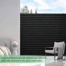 1卷黑色玻璃膜，100%遮光静电吸附窗膜，防紫外线，保护隐私，可拆卸塑料玻璃膜，适用于家庭和办公室，尺寸：17.72英寸*39.37英寸/17.72英寸*118.11英寸 - 黑色 - 查看 3
