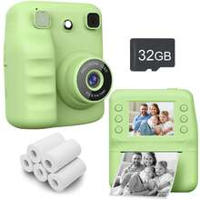 Cámara instantánea para niños y niñas de 3 a 12 años, cámara digital profesional con zoom digital 16X, pantalla IPS de 2.4'', recargable, 1080P HD, con 1 papel de impresión instantánea, juguete ideal para fotografía, regalo de Navidad y cumpleaños para niños y adolescentes de 3 a 16 años, color rosa