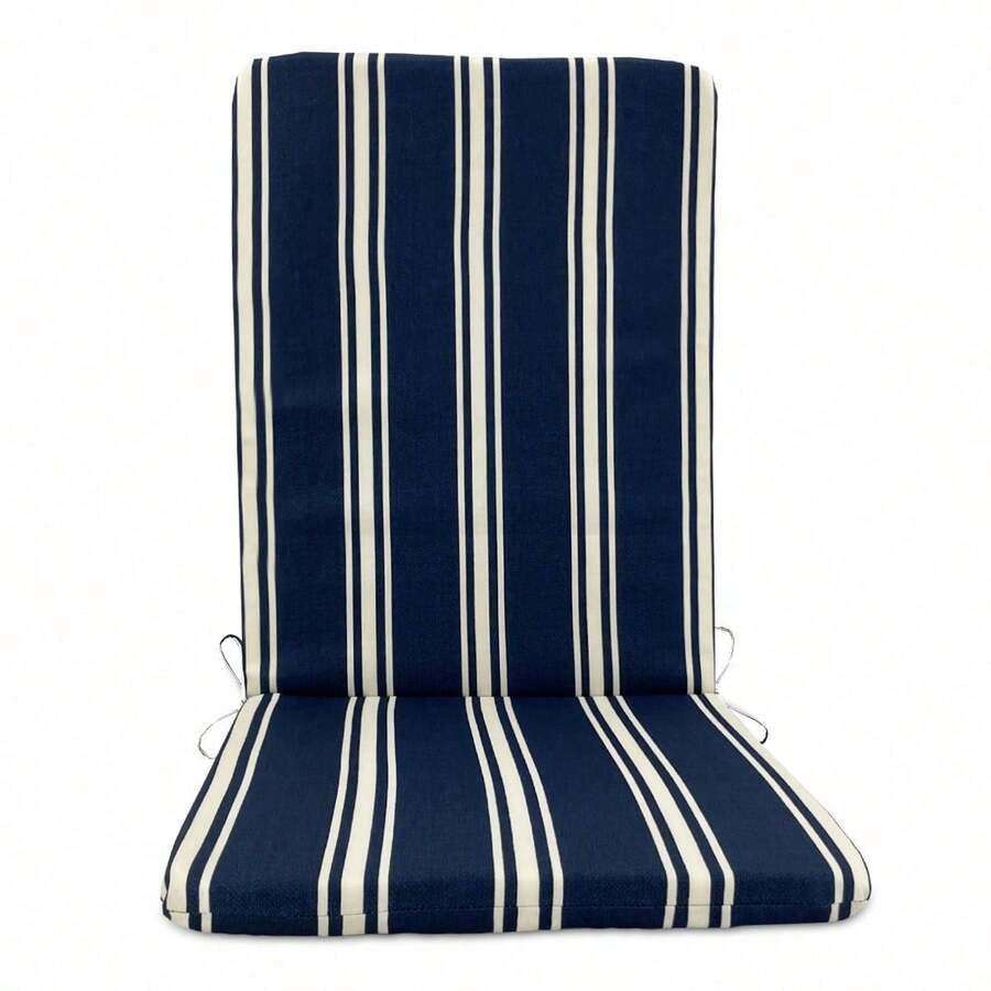 High Back Outdoor Chair Cushions-Water Proof Patio Dining Chair Cushions, Removable Machine-Washable Cover For Camping Beach Picnic Travel 17.72*41.34*1.97in - 黑色 - 查看 1