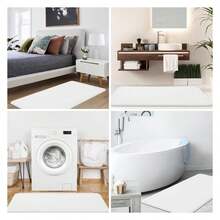 Memory Foam Bath Mat 59x20, Extra Soft And Absorbent Bathroom Mats, Non Slip Washable Carpet For Floor, Shower And Tub, White - 多色54 - 查看 7
