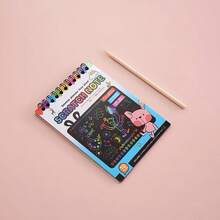 Libro de arte para raspar para niños, cuaderno de graffiti colorido DIY, papel de pintura creativa para raspar, adecuado para niños - Colores y estilos aleatorios. - Ver 12