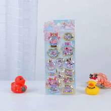 新款液体闪光水摇摇杯卡通女孩贴纸，可爱系列儿童玩具 - 彩色 - 查看 6