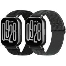 2 Pack Elastic Watch Band Compatible With Redmi Watch 5 Active/Redmi Watch 5 Lite/Garmin Vivoactive 4/Venu 3/Venu 2, 22mm Quick Release Nylon Adjustable WristBands For Women Men{Inchcolor_nameinch:InchBlack+Greyinch} - 黑+灰 - 查看 1