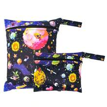 Bolsa impermeável reutilizável para roupas de banho, viagens, praia, piscina, banho, fraldas, roupas de ginástica e ioga sujas, artigos de higiene pessoal e para guardar itens na creche. Possui um bolso com zíper (tamanhos P e M).