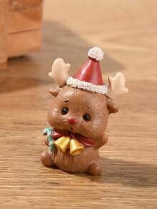 1pc Cute Santa Claus & Christmas Tree Decor, Miniature Landscape Ornament, Delicate Desktop Or Outdoor Decoration