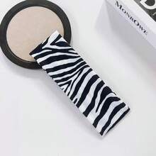1pc Zebra Print Elastic Wide Yoga Sports Headband For Women, Daily Makeup Headwear, Animal Pattern Bohemian Polyester Fiber Hair Bands Winter Hair Accessories Fashion Head Wrap - Multicolor - View 9
