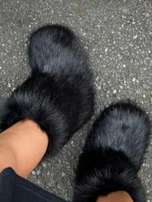 New Winter Warm Plush Faux Fur Snow Boots For Women - Dark Grey & Brown & Black Ankle Booties With Soft Lining, Cozy Slip-On Design For Cold Weather Outdoor & Indoor Wear Unisex Short Ankle Faux Raccoon Fur Snow Boots - Solid Classic Color, Super Smooth Fur Touches The Ground, Perfect For Christmas & Halloween, Y2K Style! Y2K Fashion Men's & Women's Snow Boots - Faux Raccoon Fur, Silky Smooth Floor-Reaching Fur, Solid Classic Shade, Ideal For Christmas & Halloween! Short Ankle Unisex Snow Boots With Faux Raccoon Fur - Solid Classic Color, Ultra-Smooth Fur Hits The Ground, Must-Have For Christmas & Halloween, Edgy Y2K Vibe! Christmas & Halloween Essential Faux Raccoon Fur Snow Boots (Unisex) - Solid Classic Hue, Smooth Fur Touches The Floor, Stylish Y2K Look! Y2K Short Ankle Snow Boots For Men & Women - Faux Raccoon Fur, Super Smooth Floor-Length Fur, Solid Classic Color, Great For Christmas & Halloween Celebrations! - 黑色 - 查看 6