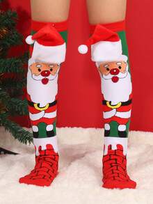 A Pair Of Red And Green Christmas Socks, Very Cute, Suitable For Christmas Parties And Also As Christmas Gifts. - Red - View 10